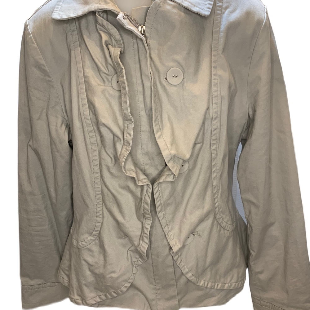 New York & Company Ruffle Jacket  Coat Sz M.